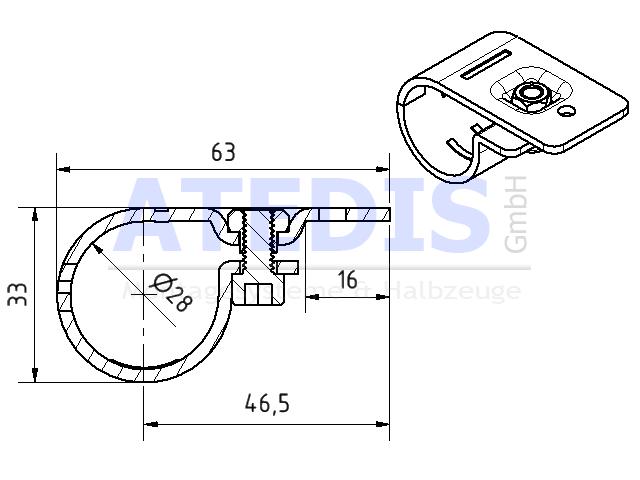 Maße Plattenhalter-Set SA-13S schwarz